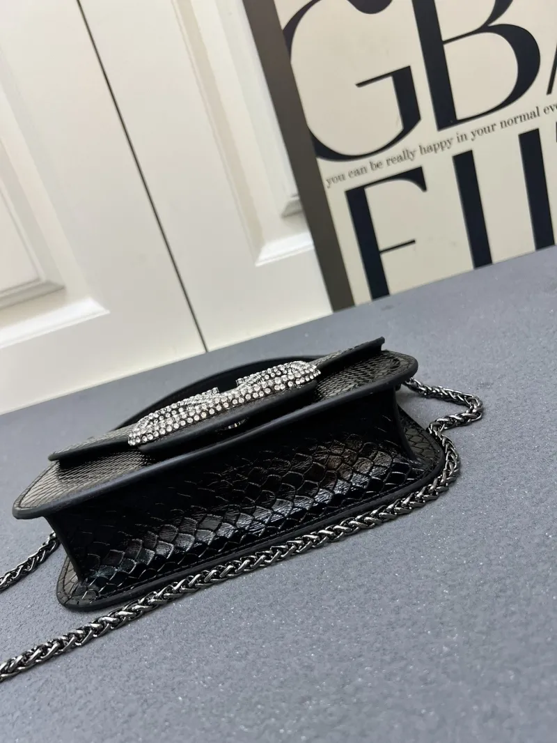 Valentino Black Chain Satchel Bag 1V5052 Small Size - Image 6