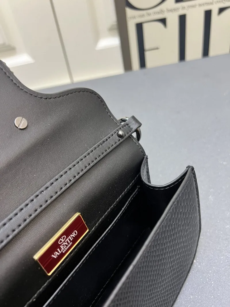 Valentino Black Chain Satchel Bag 1V5052 Small Size - Image 8