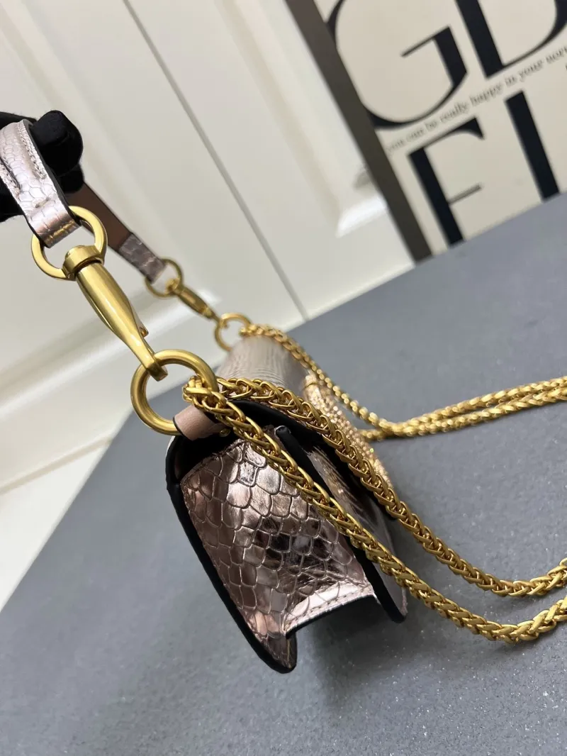 Valentino 1V5052 Small Metallic Pink Satchel Bag - Image 4