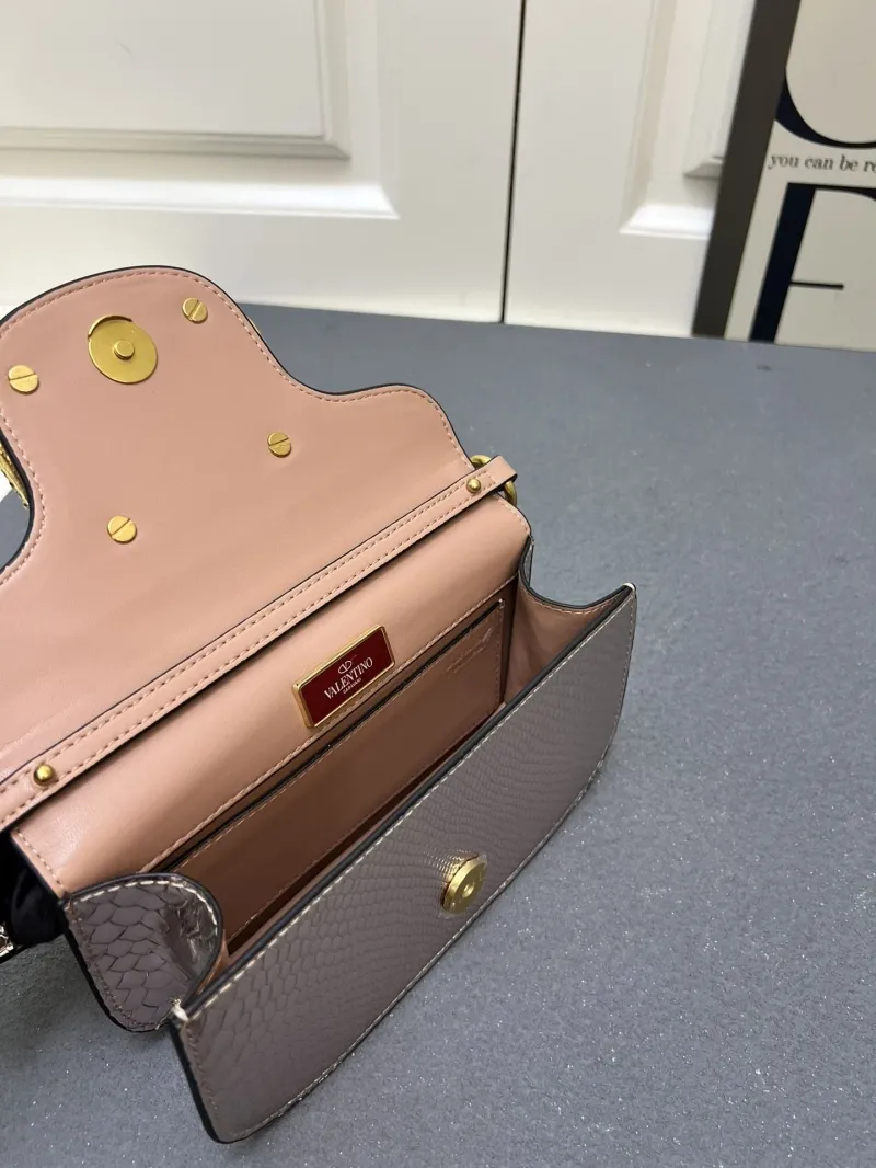 Valentino 1V5052 Small Metallic Pink Satchel Bag - Image 7