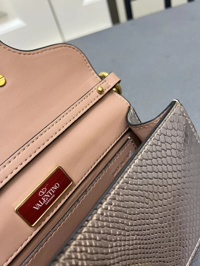 Valentino 1V5052 Small Metallic Pink Satchel Bag - Image 8