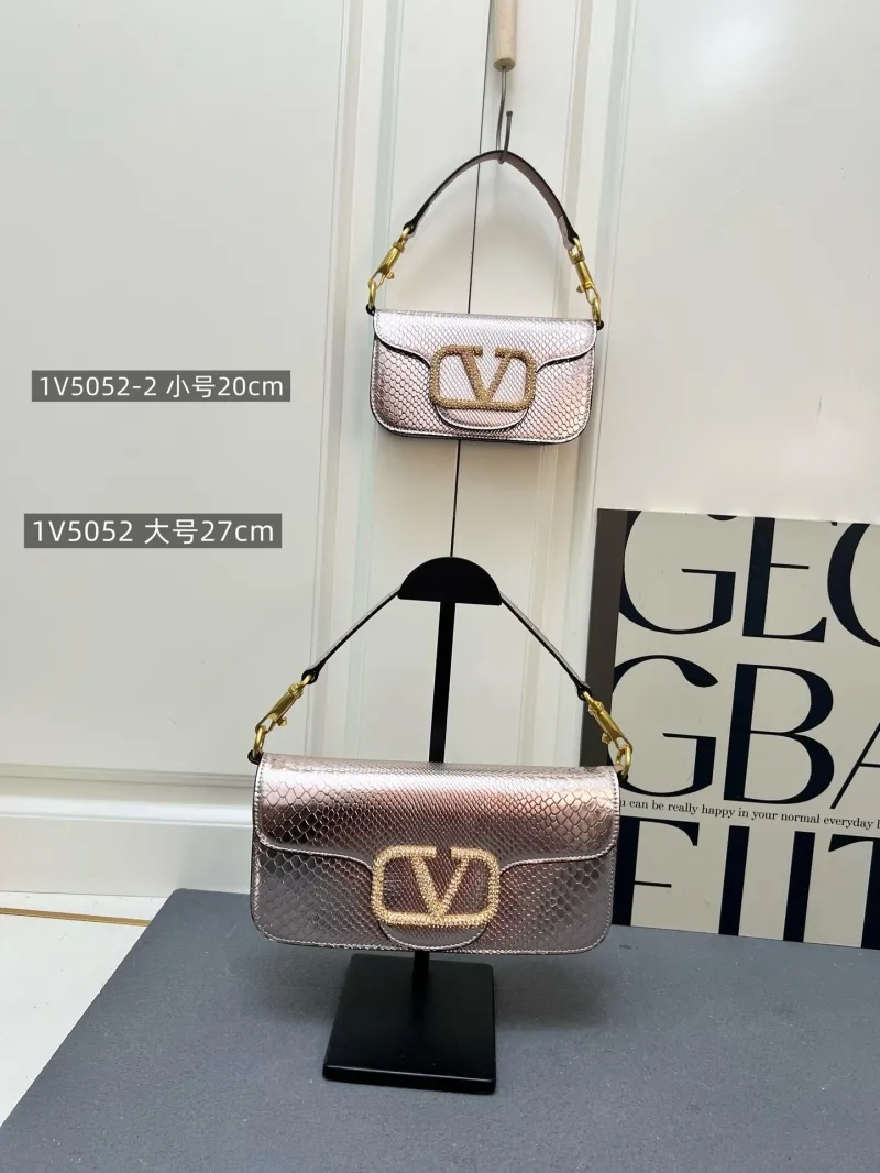 Valentino 1V5052 Small Metallic Pink Satchel Bag - Image 9