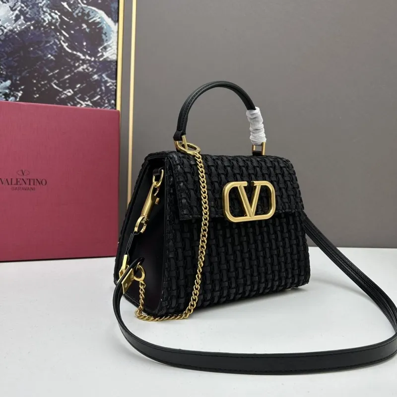 Alternative view of Valentino Black Woven Satchel Bag 23234