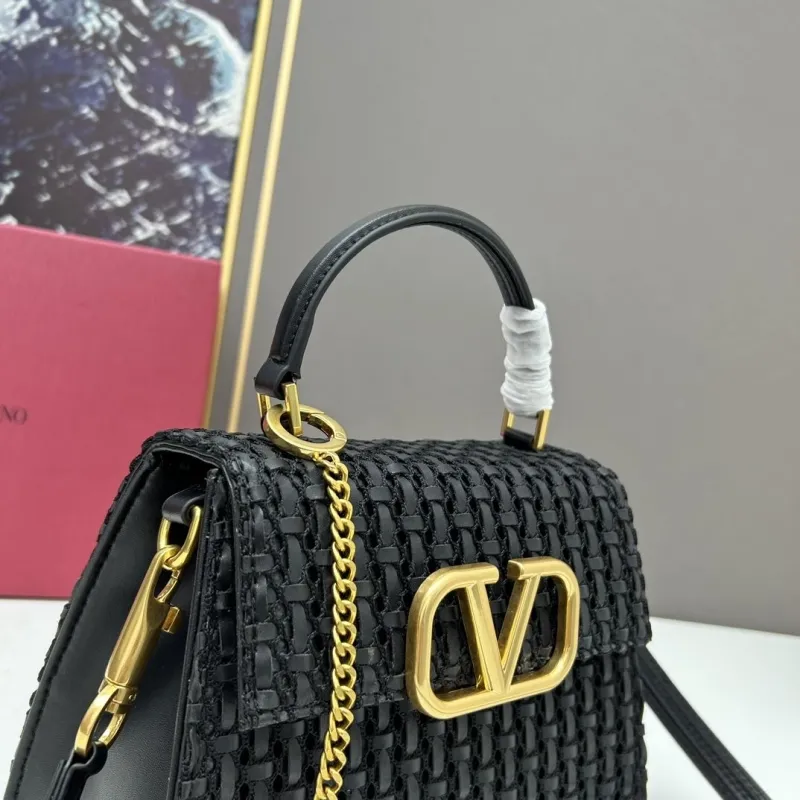 Valentino Black Woven Satchel Bag 23234 - Image 3