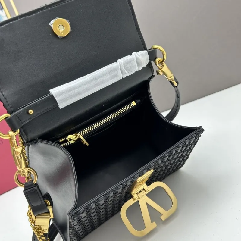 Valentino Black Woven Satchel Bag 23234 - Image 7