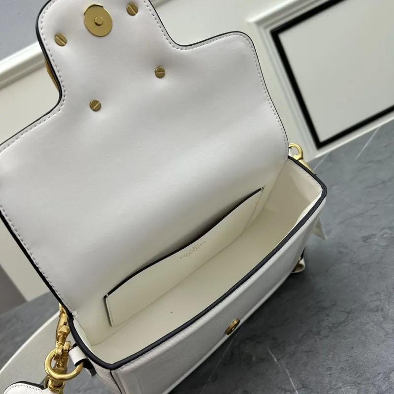 Valentino White Leather Satchel Bag Model 0129 23.5x18x8cm - Image 8
