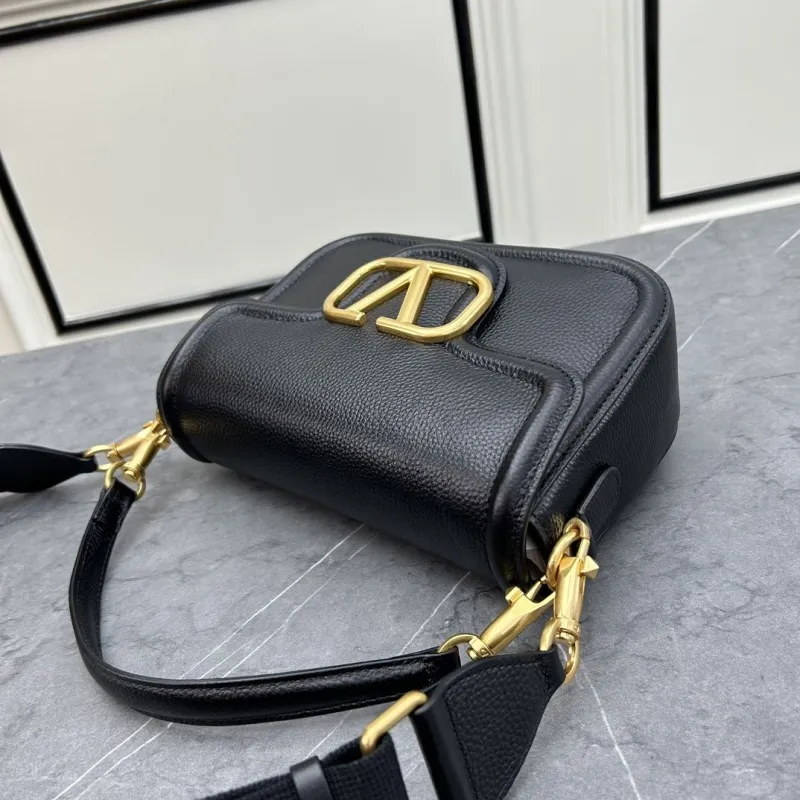 Valentino Black Leather Crossbody Satchel Bag 0129 - Image 4