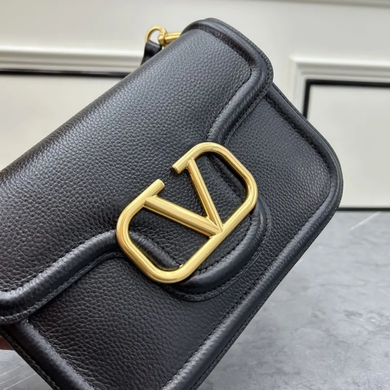Valentino Black Leather Crossbody Satchel Bag 0129 - Image 5