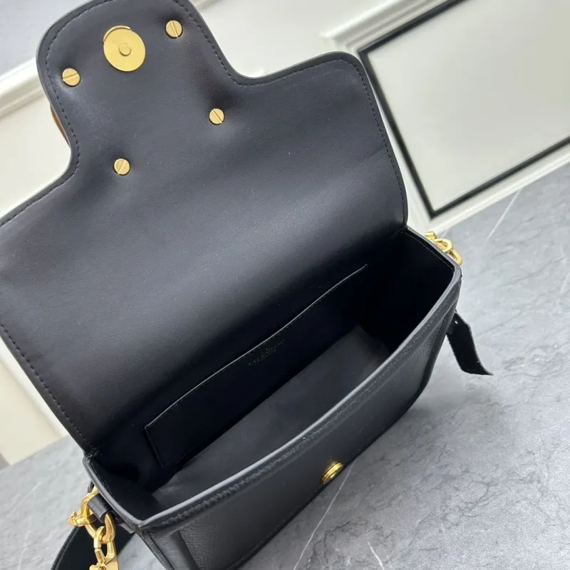 Valentino Black Leather Crossbody Satchel Bag 0129 - Image 8