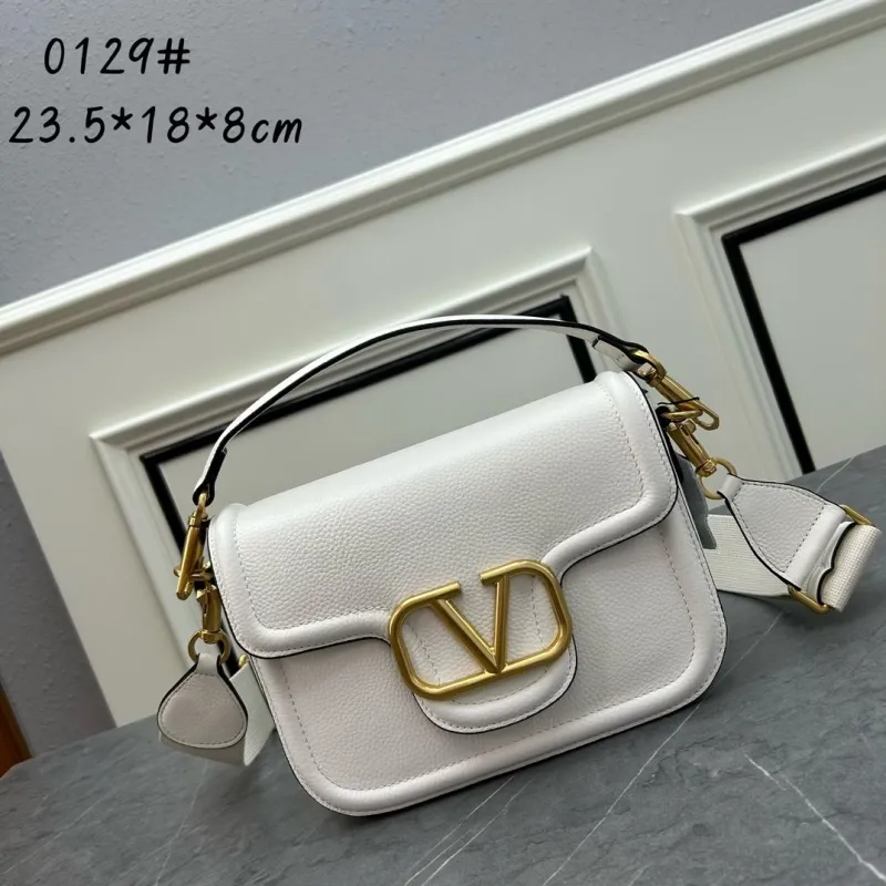 Valentino 0129 Leather Satchel Bag Black Brown White - Image 3