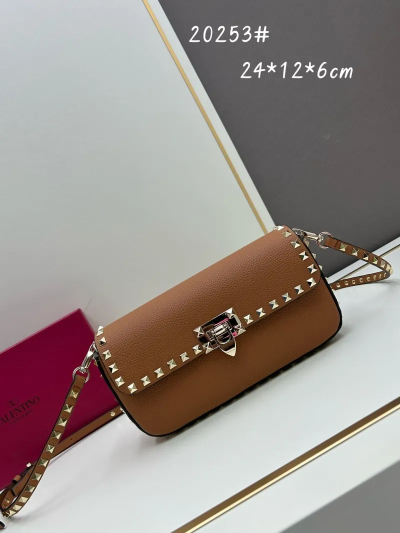 Valentino 20253 Brown Leather Crossbody Bag