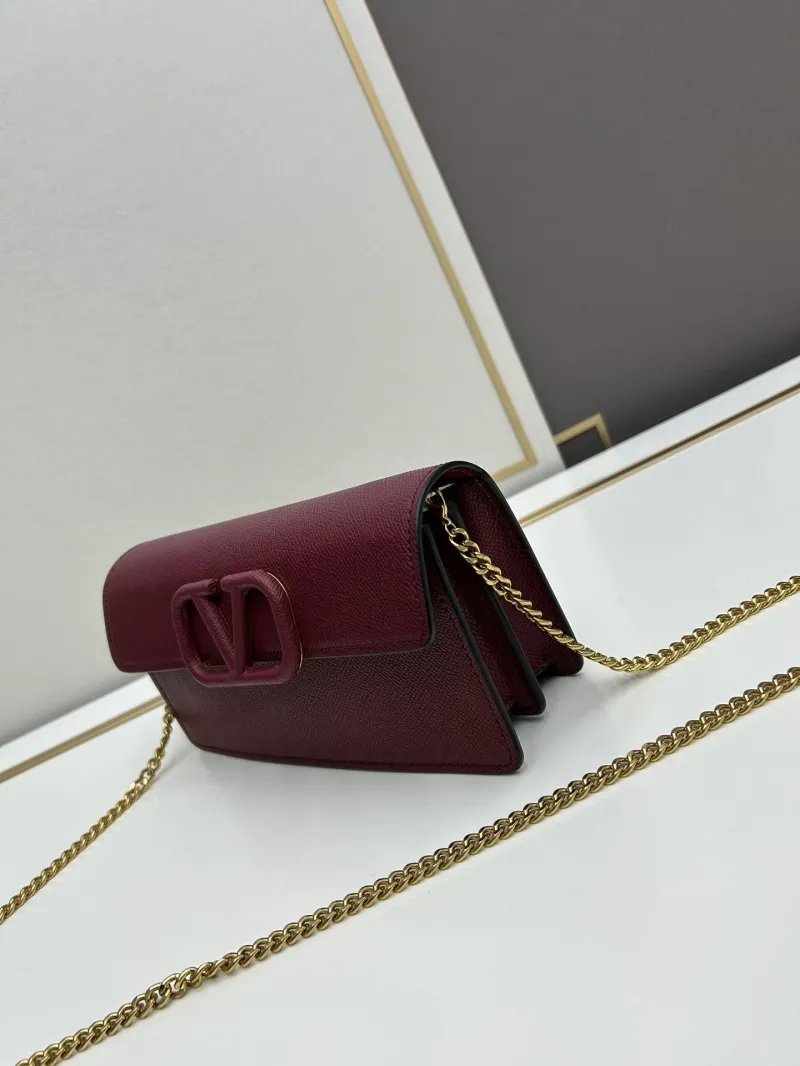 Alternative view of Valentino Burgundy Chain Crossbody Bag 0131