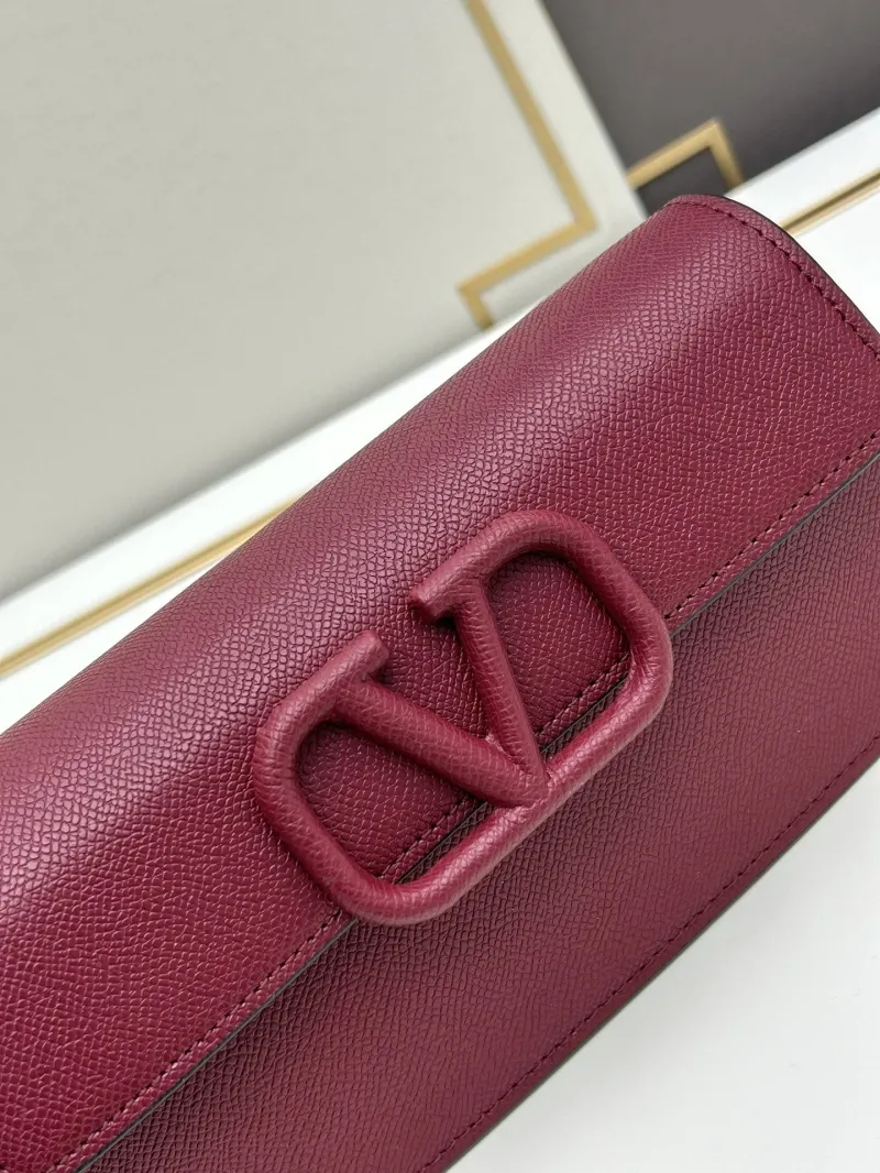 Valentino Burgundy Chain Crossbody Bag 0131 - Image 4
