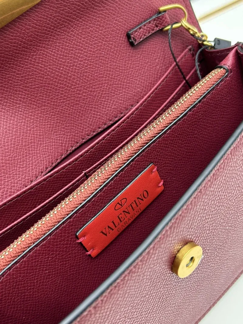Valentino Burgundy Chain Crossbody Bag 0131 - Image 8