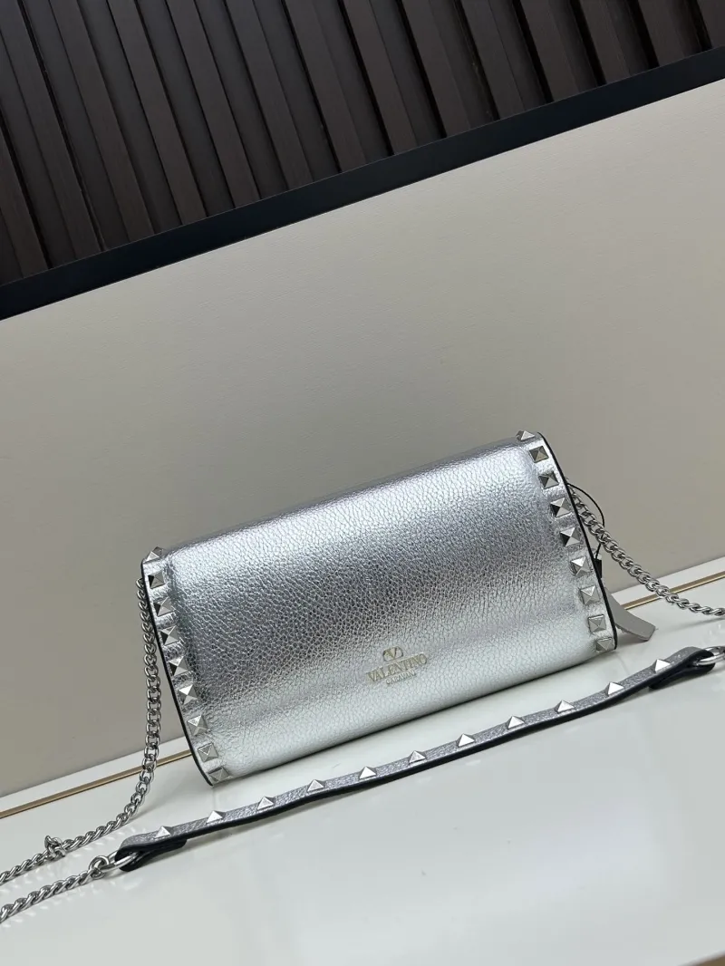 Alternative view of Valentino Silver Studded Leather Crossbody Bag 0138