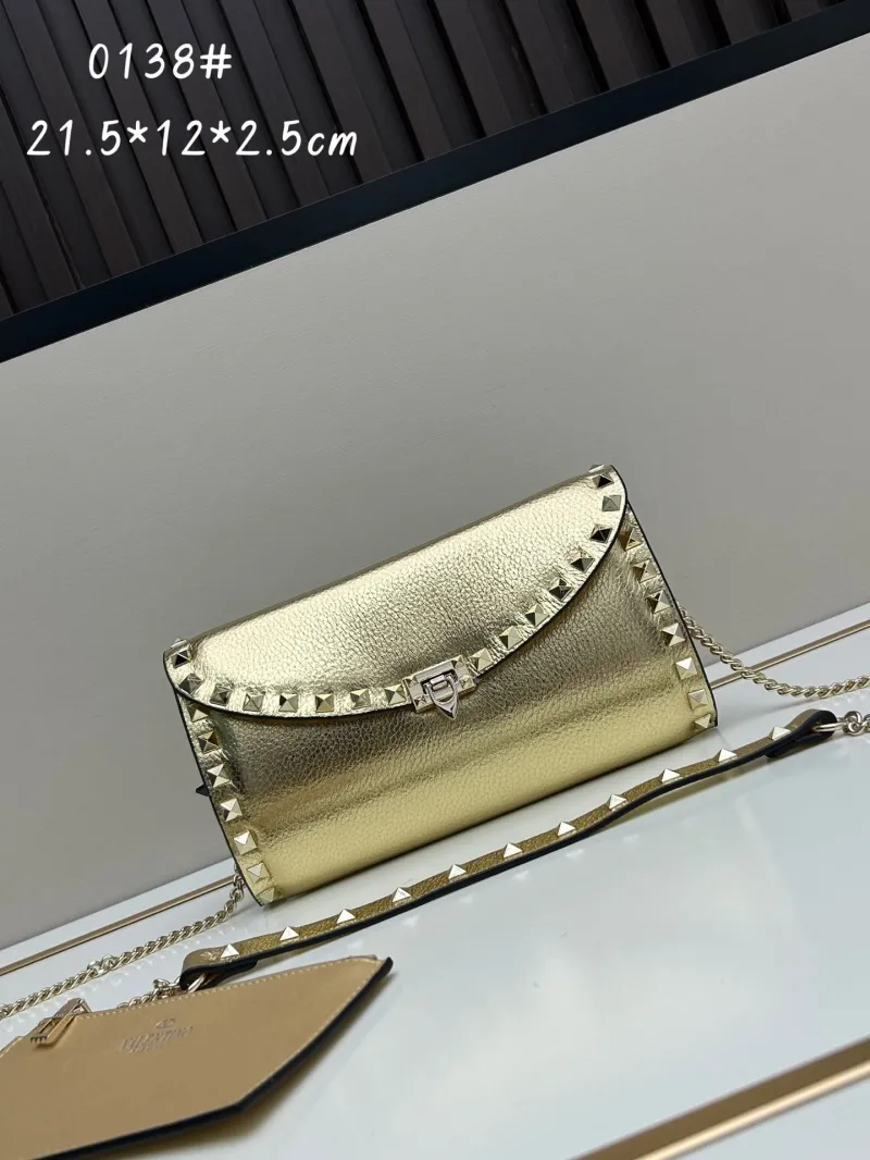 Valentino Gold Rockstud Crossbody Bag 0138