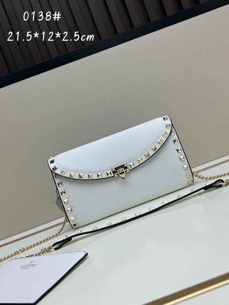Valentino White Rockstud Crossbody Bag 0138