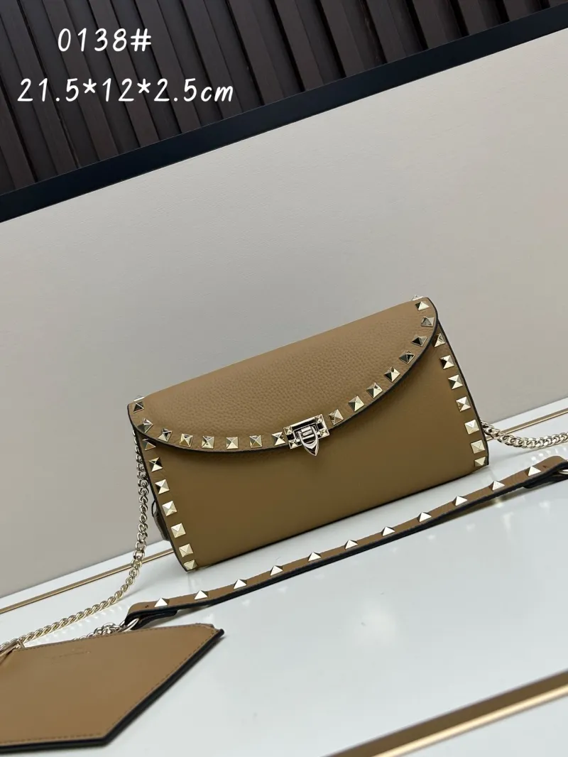 Valentino Garavani Tan Rockstud Crossbody Bag 0138