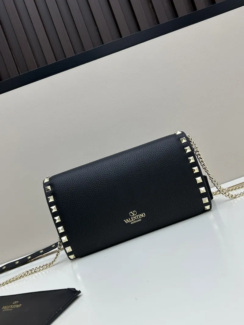 Alternative view of Valentino Black Leather Rockstud Crossbody Bag 0138