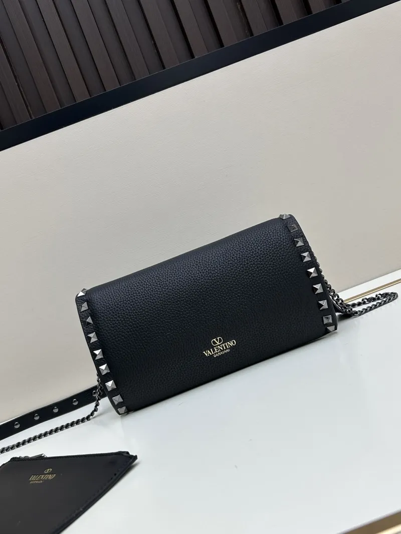 Alternative view of Valentino Black Studded Leather Crossbody Bag 0138
