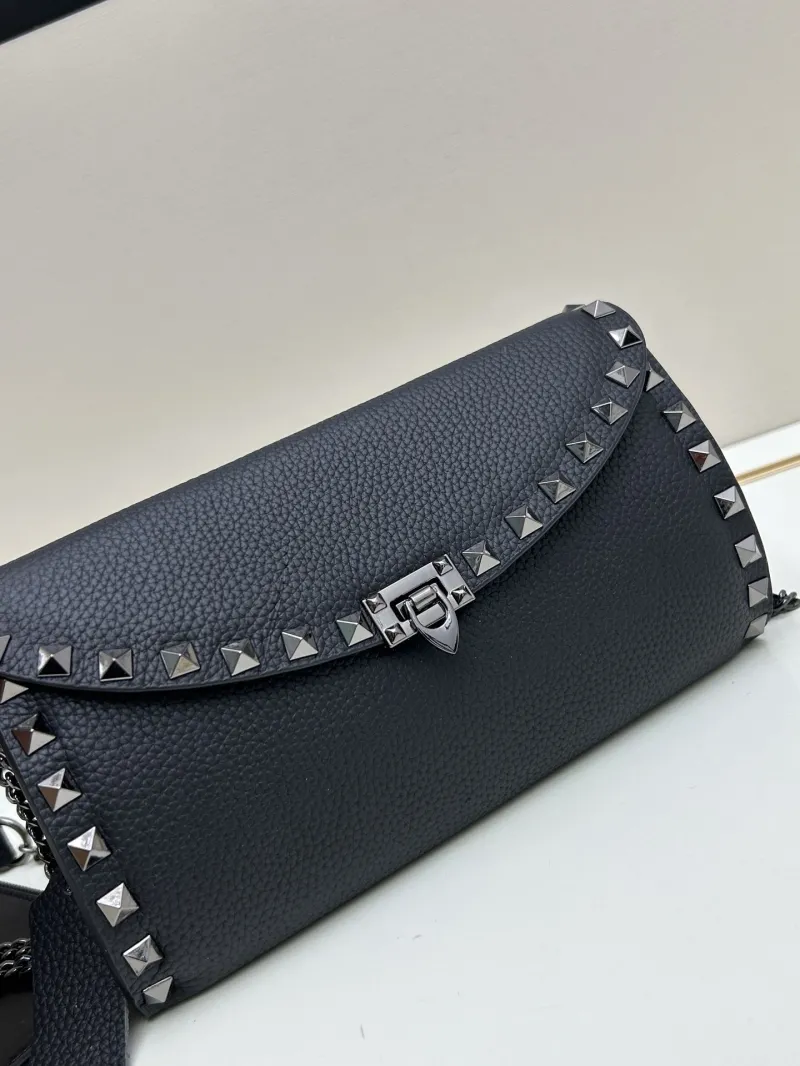 Valentino Black Studded Leather Crossbody Bag 0138 - Image 3