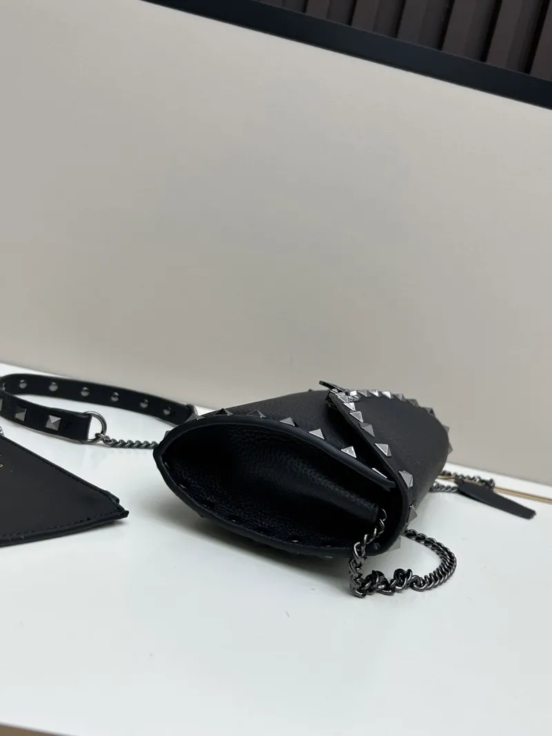 Valentino Black Studded Leather Crossbody Bag 0138 - Image 4