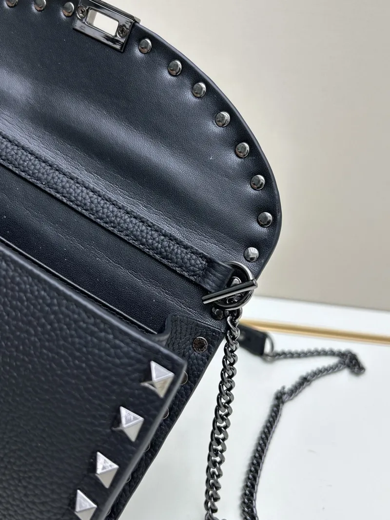 Valentino Black Studded Leather Crossbody Bag 0138 - Image 6