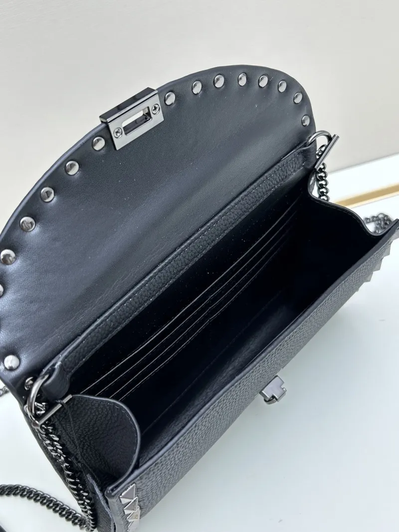 Valentino Black Studded Leather Crossbody Bag 0138 - Image 7