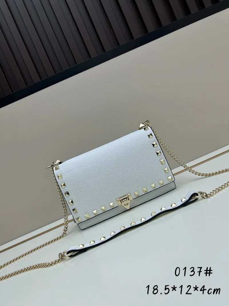 Valentino White Rockstud Crossbody Bag 0137