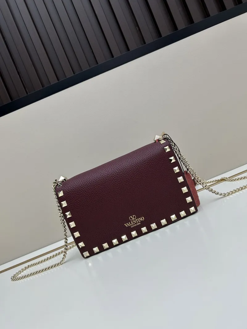 Alternative view of Valentino Garavani Burgundy Chain Crossbody Bag 0137