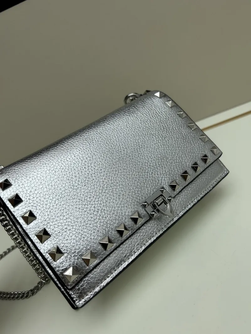 Valentino Silver Studded Crossbody Bag 0137 - Image 3