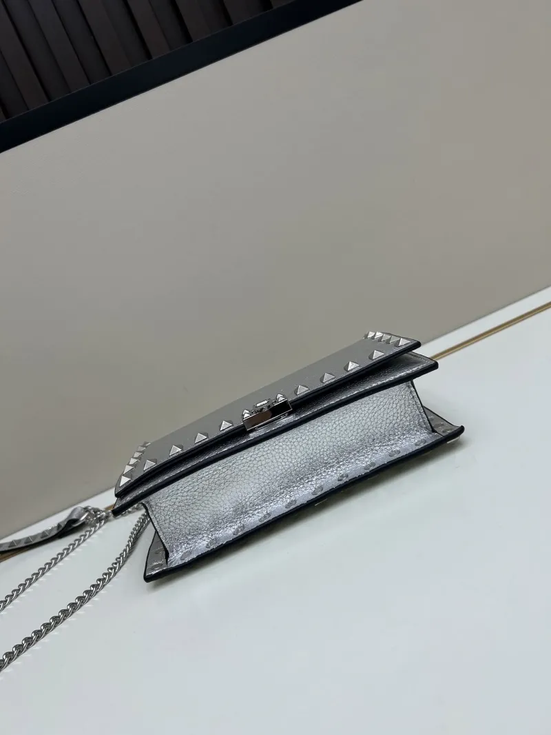 Valentino Silver Studded Crossbody Bag 0137 - Image 4