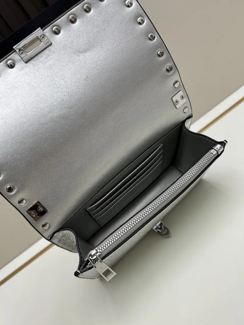 Valentino Silver Studded Crossbody Bag 0137 - Image 6