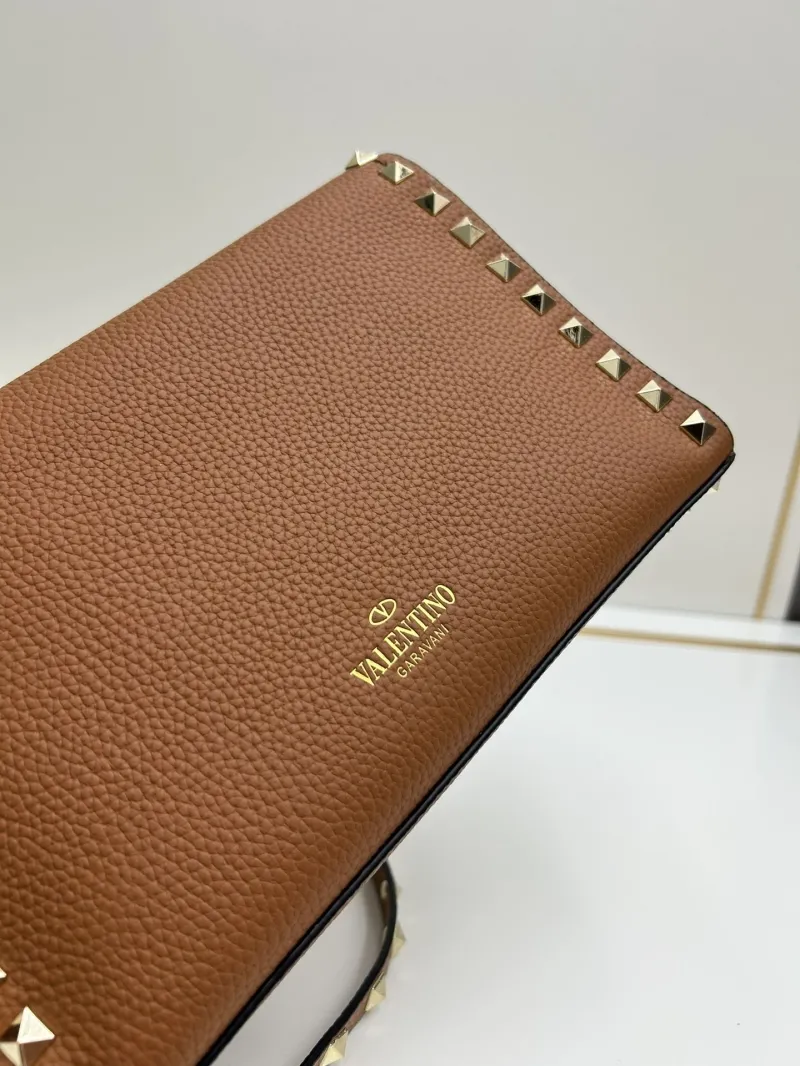 Valentino Brown Studded Crossbody Satchel Bag 0133 - Image 7