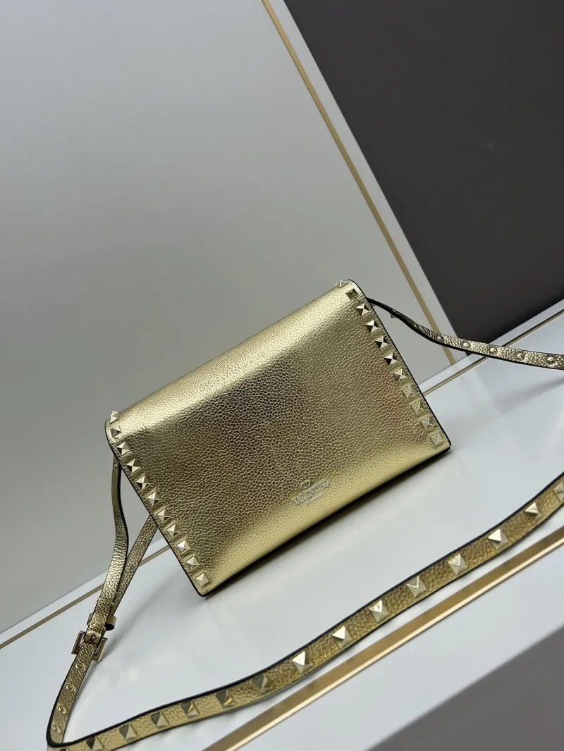 Valentino Gold Crossbody Satchel Bag 0133 - Image 4