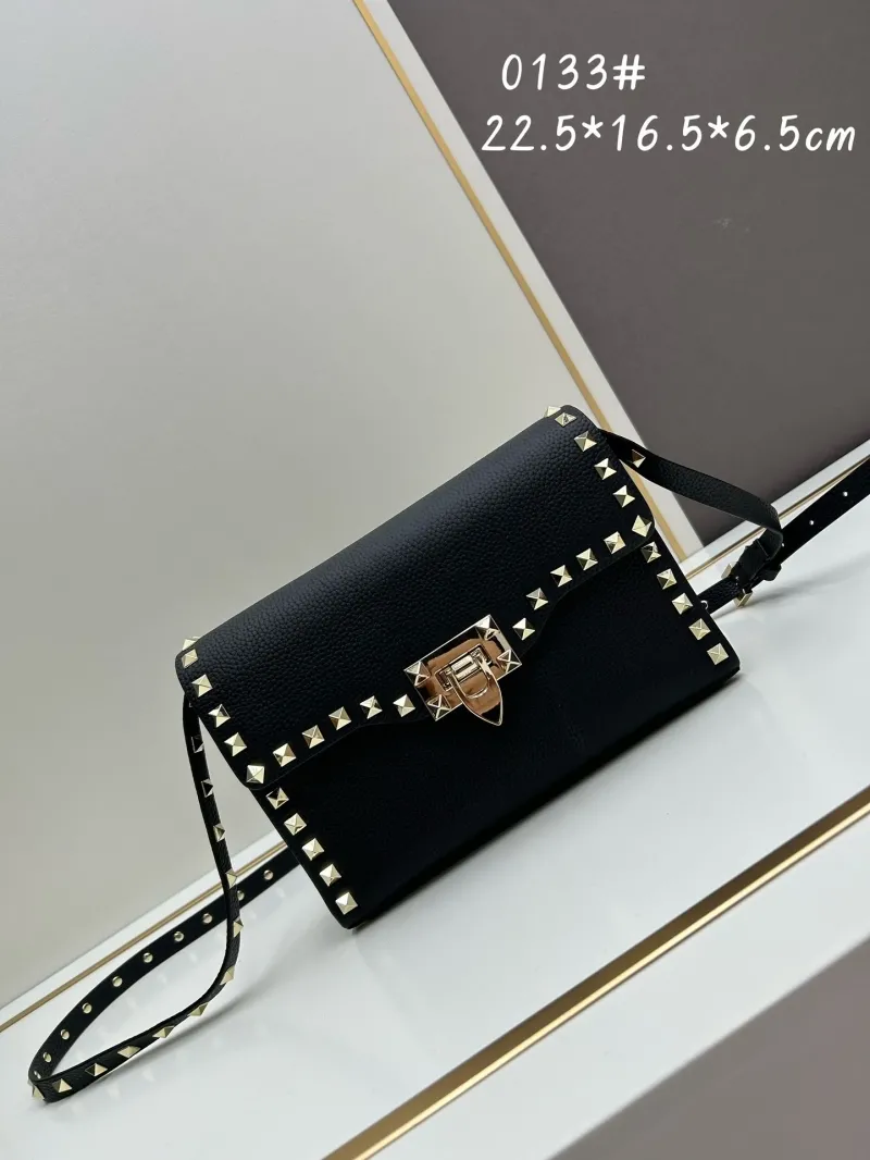 Valentino Black Crossbody Satchel Bag 0133