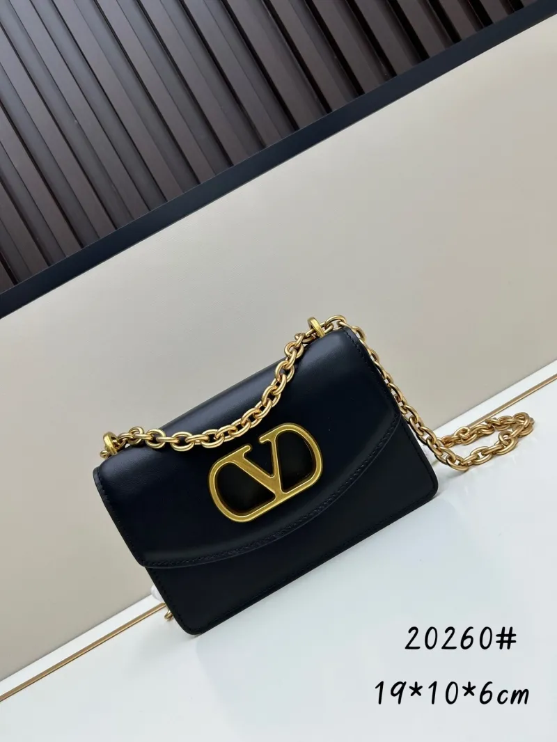 Valentino Black Leather Chain Satchel Bag 20260
