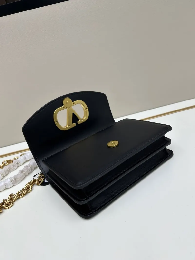 Valentino Black Leather Chain Satchel Bag 20260 - Image 5