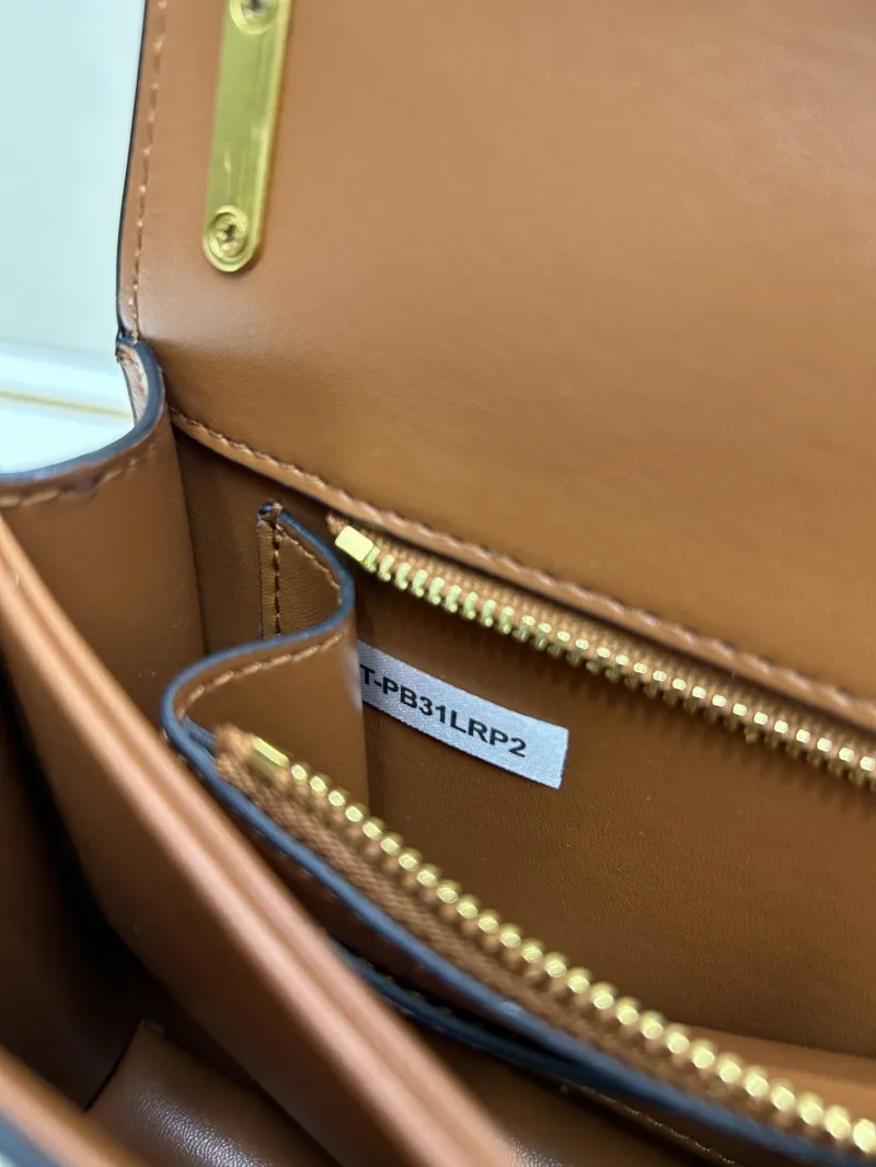 Valentino Brown Leather Chain Satchel Bag 20260 - Image 8