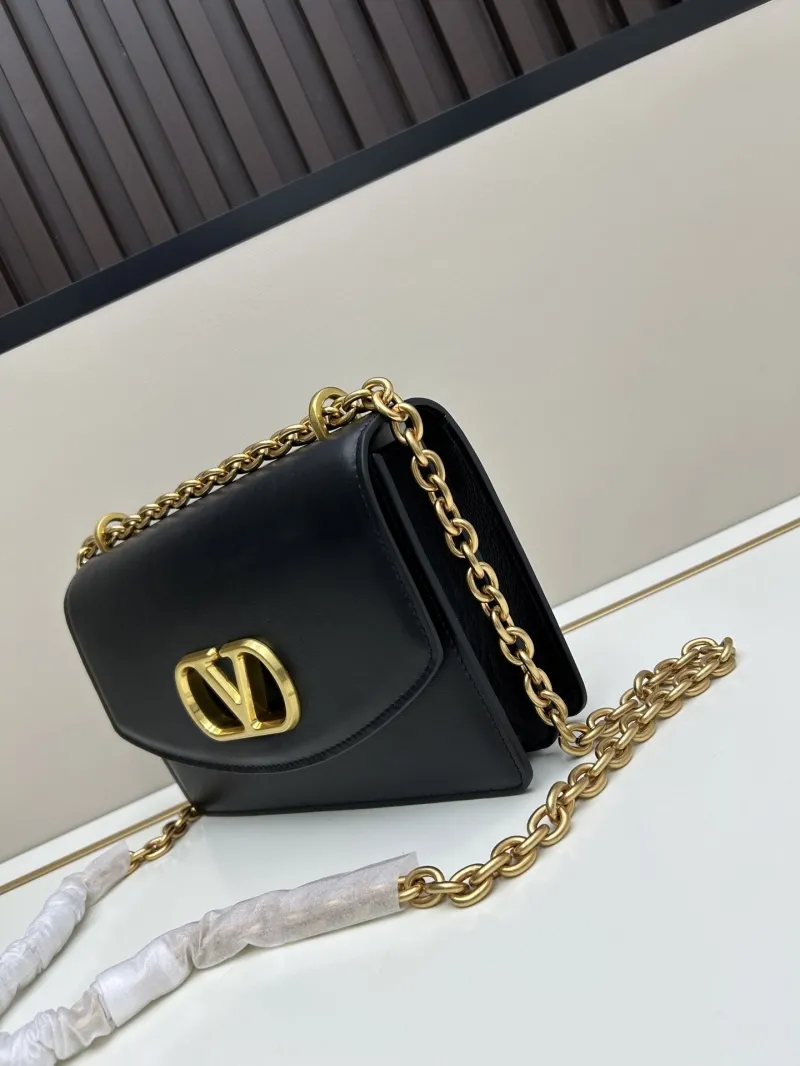 Alternative view of Valentino Black Leather Chain Crossbody Bag 20261