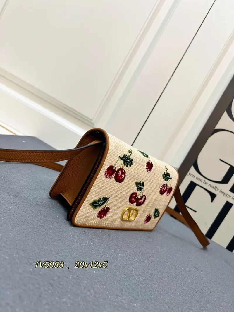 Alternative view of Valentino Beige Cherry Embroidered Crossbody Satchel Bag 1V5053