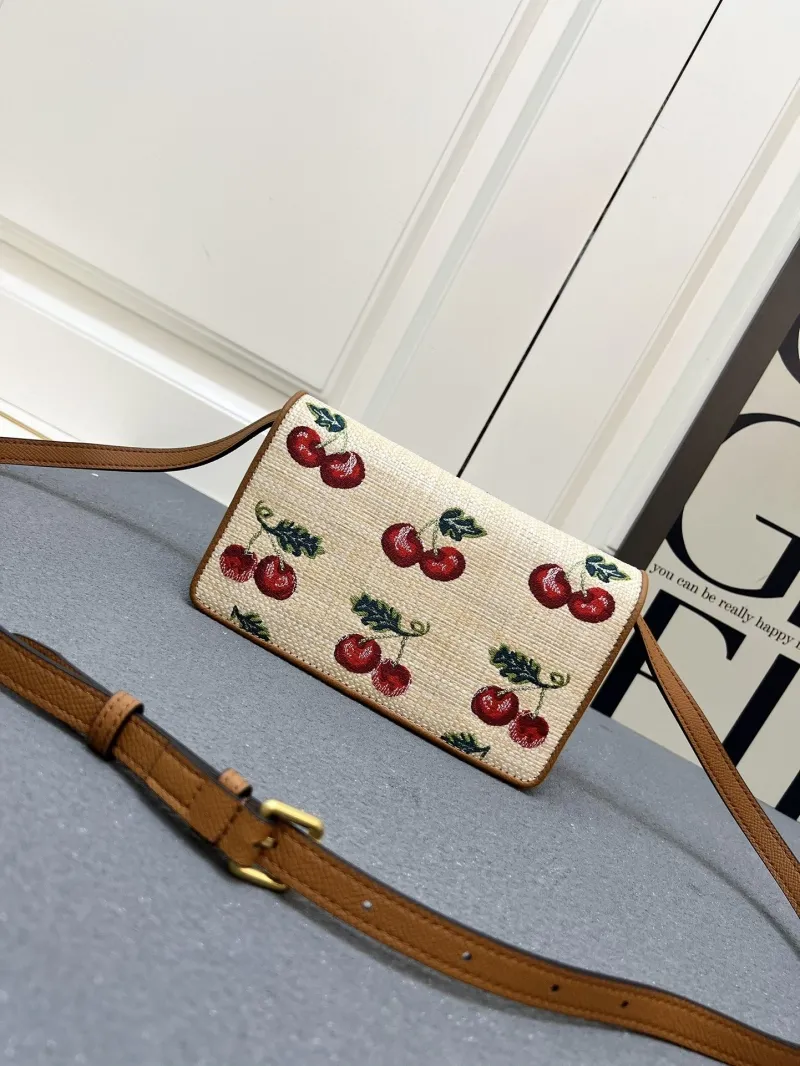 Valentino Beige Cherry Embroidered Crossbody Satchel Bag 1V5053 - Image 3