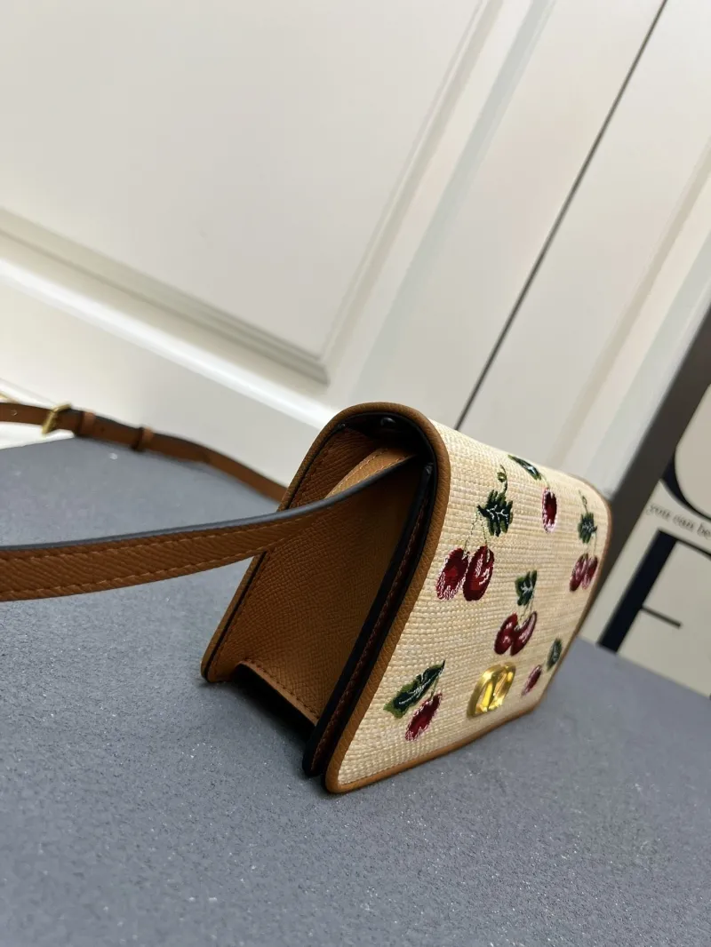 Valentino Beige Cherry Embroidered Crossbody Satchel Bag 1V5053 - Image 5