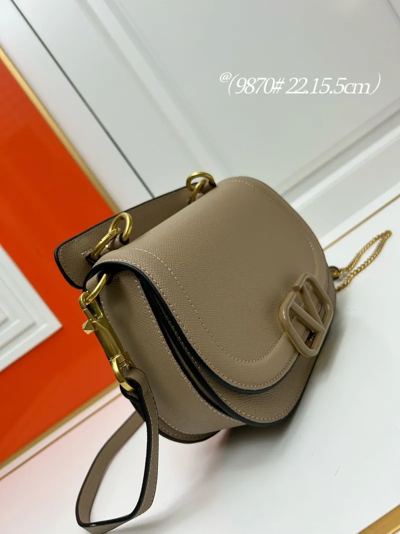Alternative view of Valentino 9870 Taupe Saddle Crossbody Bag