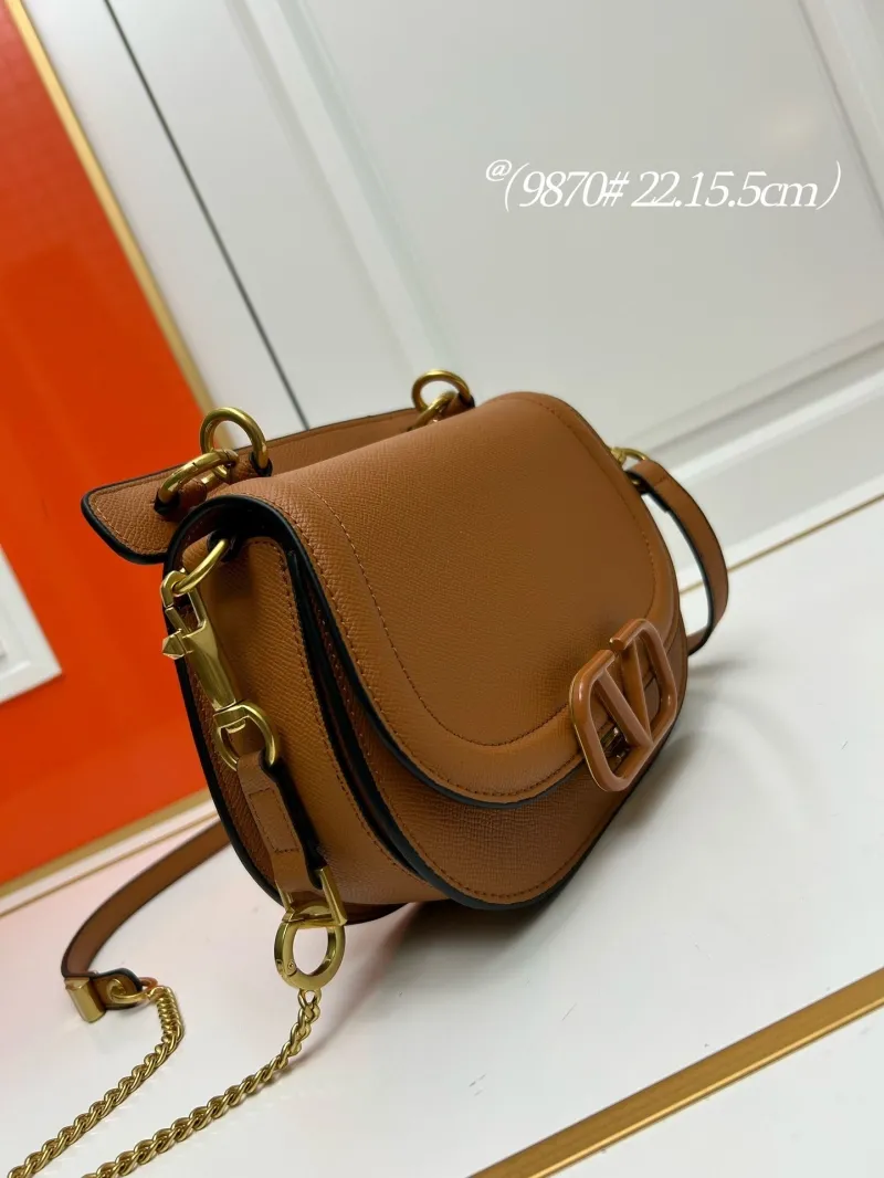 Valentino Brown Crossbody Saddle Bag 9870 - Image 3