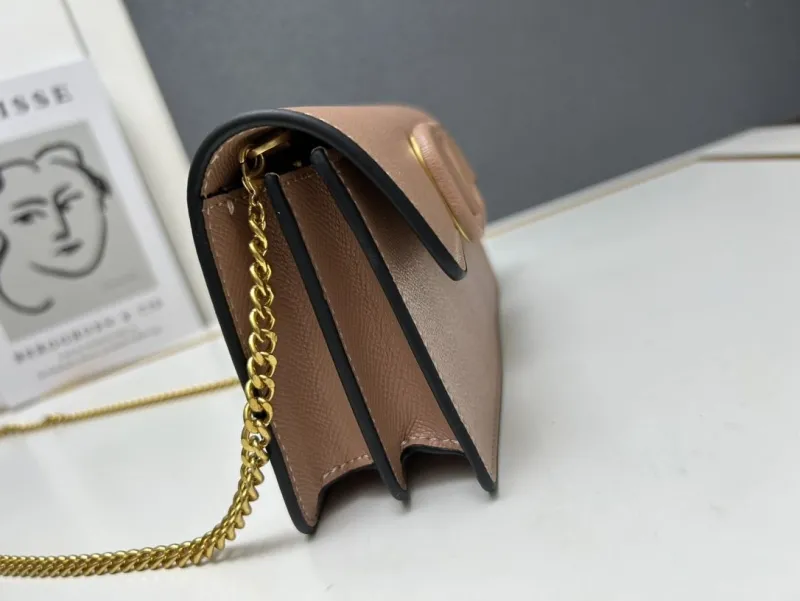 Valentino Nude Leather Chain Crossbody Bag 9879 - Image 6
