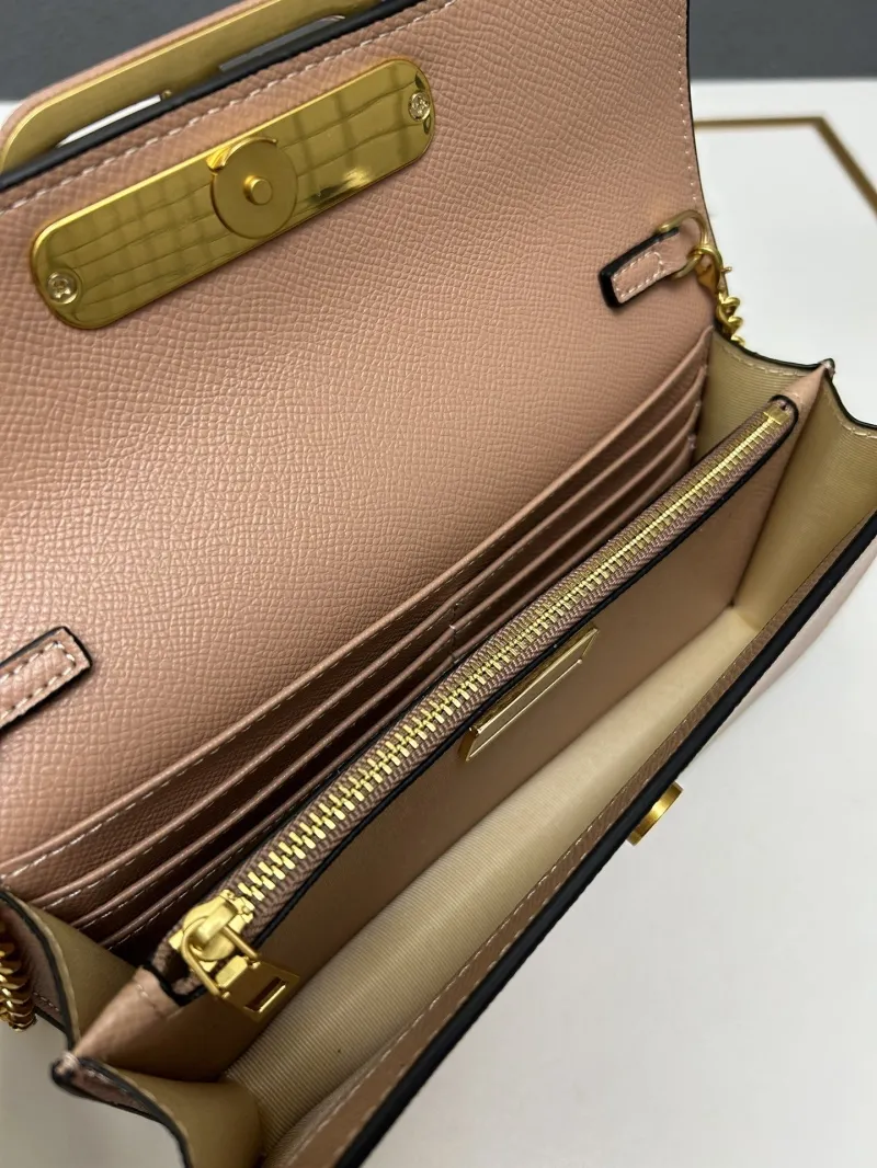 Valentino Nude Leather Chain Crossbody Bag 9879 - Image 8