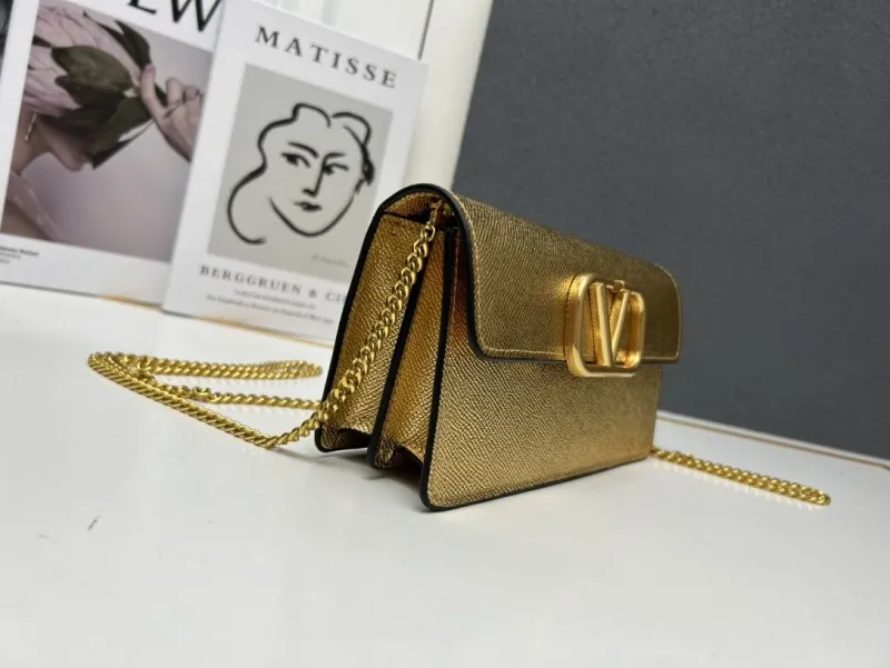 Valentino Gold Chain Crossbody Bag 9879 - Image 3