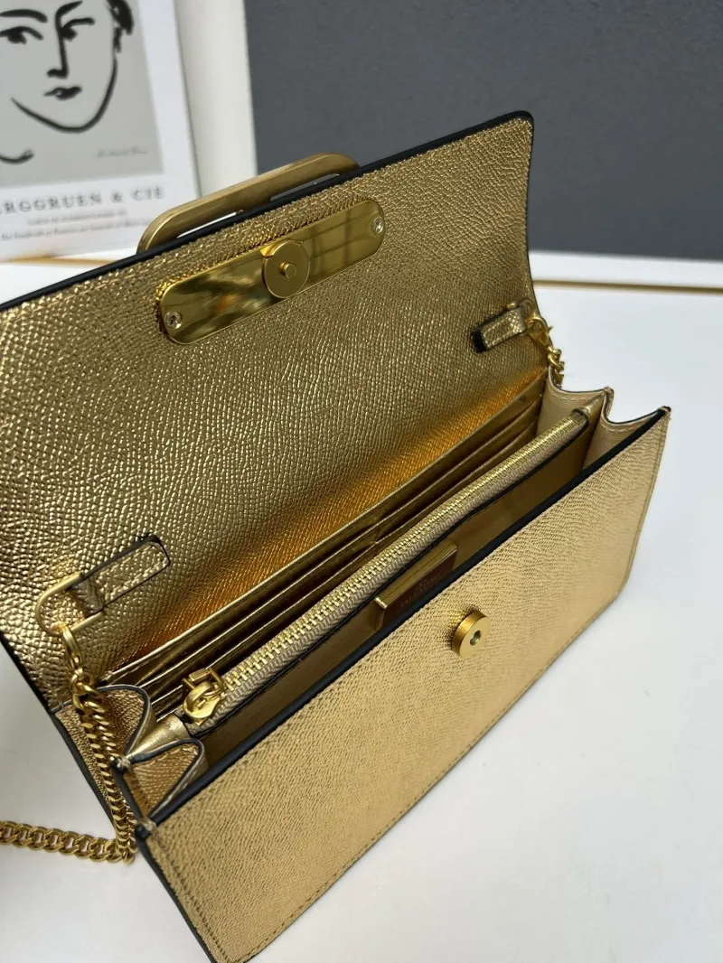 Valentino Gold Chain Crossbody Bag 9879 - Image 7