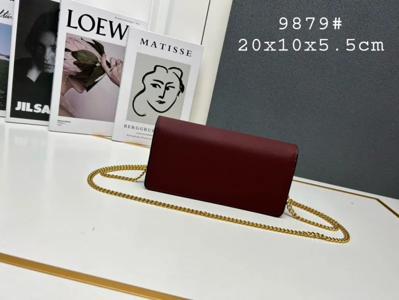 Alternative view of Valentino Burgundy Chain Crossbody Bag 9879